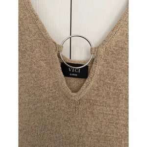 VICI All For Sun O-Ring Knit Maxi Dress Beige Tan Cover Up Bodycon Beach Resort thumbnail 5