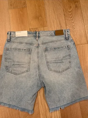 American Eagle Outfitters Light Blue Distressed‎ Denim Bermuda skater Shorts 6 thumbnail 2