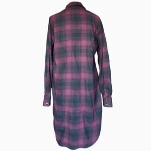 Aritzia Wilfred‎ Free Veronika Flannel Black Plaid Button Front Shirt Dress Sz S thumbnail 4