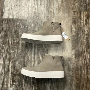 Toms Taupe Suede Slip-On Ankle Boot with White Platform Size 8 thumbnail 10