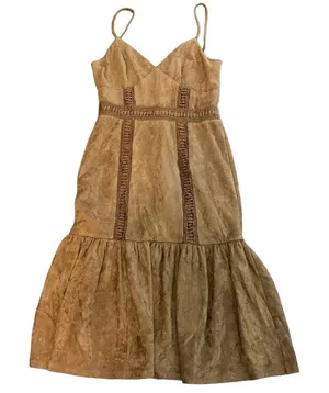 A. Calin Los Angeles Size Small Brown Faux Suede Mini Dress thumbnail 1