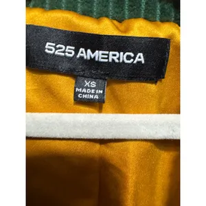 525 AMERICA Green Corduroy Blazer Jacket‎ Mustard Yellow Lined XS thumbnail 3