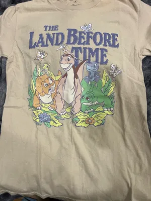 The Land Before Time Short Sleeve Graphic Tee - Beige with Multi-Color Print thumbnail 1
