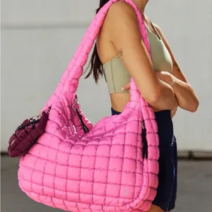 NWOT Free People FP Movement Quilted Carryall PINK BUBBLEGUM thumbnail 1