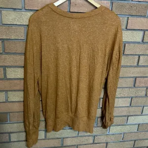 By Anthropologie Ribbed Wrap Sweater Golden Yellow Long Sleeve V Neck Size XL thumbnail 3