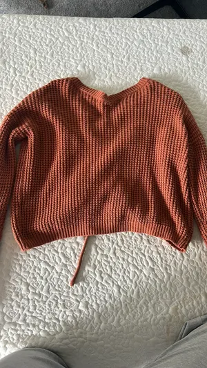 burnt orange cropped sweater thumbnail 3
