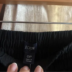 J. Crew Linen Cotton Blend Drawstring Pants‎ Black Pull On NWT Size 0 Petite thumbnail 5