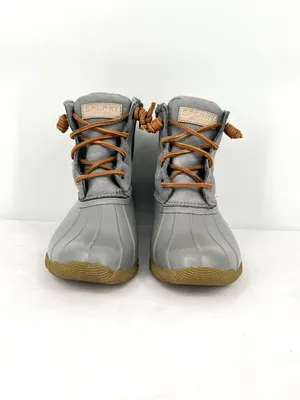 Sperry Saltwater Mainsail Leather Duck Boots Gray Size 6.5 thumbnail 2