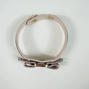 Ferragamo Pink Black Leather Vara Wrap Bracelet Bow Logo Snap 7in Made In Italy thumbnail 2