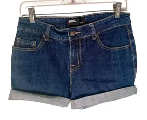 BDG Cuffed Shortie Jean Shorts Women's Size 29 Mid Rise Stretch Denim Dark Blue thumbnail 1