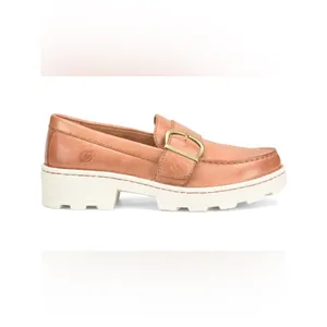 Born Contessa Tan Leather Chunky Platform Loafers Women’s 6 Lug Sole Slip On thumbnail 3