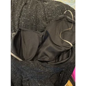 Jump Apparel 9/10 Formal Strapless Black Dress Shimmer Bodycon Prom Evening Y2K thumbnail 5