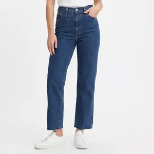 Abercrombie Curve Love Ultra High-Rise 90s Straight Jeans Dark Wash thumbnail 5