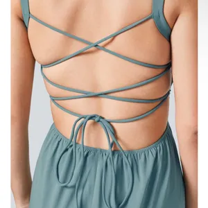 Halara Breezeful Lace Up Pocket Quick Dry Casual Jumpsuit nwot active spring $70 thumbnail 4