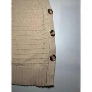 Chico's Beige Taupe Cotton Linen Sweater Vest 3 XL Side Button Layers‎ Preppy thumbnail 8