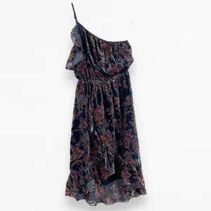 Adelyn Rae Angie Dress One Shoulder Velvet Floral Ruffle Small New With Tags thumbnail 3