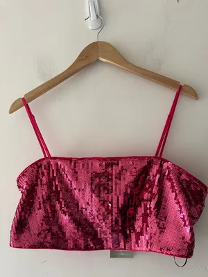 H&M Pink Sequin‎ Bra Crop Top thumbnail 4