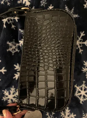 Black Crocodile Handbag Shoulder Purse thumbnail 2