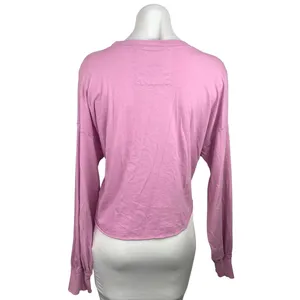 Free People Pink Balloon Long Sleeve Boxy Crew Neck Sweatshirt Top Size S thumbnail 2