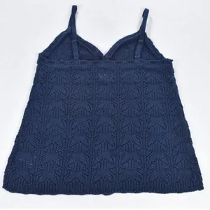 Aerie Navy Blue Pointelle Knit Button Front Camisole Sweater Tank Top Small thumbnail 4
