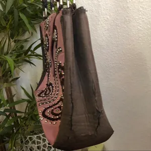 Y2K 2000s Western Coastal Cowgirl Mcbling Bimbo Goth Fairy Pink Studded Hand Shoulder Bag Purse bedazzled #whimsygoth #grunge #punk #stagecoach #festival Measurement in pics thumbnail 8