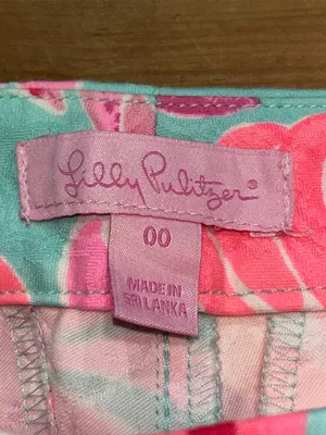 Lilly Pulitzer Floral Print Straight Leg Pants Pink Aqua Size 00 thumbnail 7