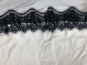 NWT A New Day Ivory Satin Slip Skirt Black Lace Hem Size Small Midi thumbnail 3