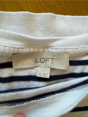 LOFT Navy White Sleeveless Striped Dolman Top Size XL Nautical Coastal Cropped thumbnail 3