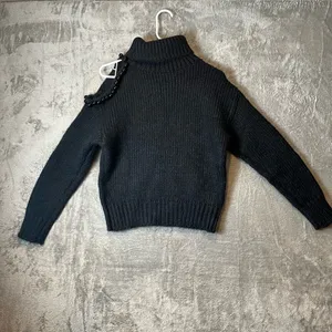 Astr The Label‎ Sz Small Lynn Embellished Cold Shoulder Turtleneck Sweater New thumbnail 3