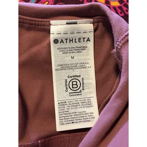 Athleta Conscious Cut Out‎ Crop A-C Sports Tank Mauve Medium High Neck Keyhole thumbnail 4