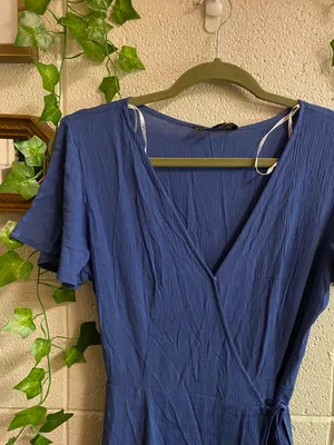 Lulus nwt heart of marigold denim blue wrap maxi dress thumbnail 5