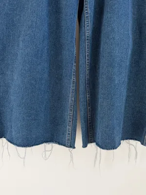Princess Polly Wide Leg Crop Jeans Womens US 4 Blue Raw Hem thumbnail 5