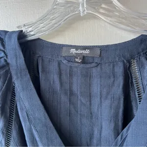 Madewell Tie-Waist Tiered Midi Dress in Windowpane thumbnail 8