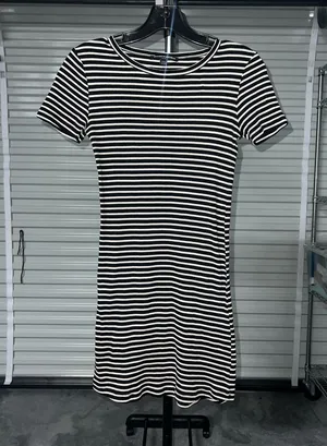 Brandy Melville Black and White‎ Striped Mini Dress thumbnail 1