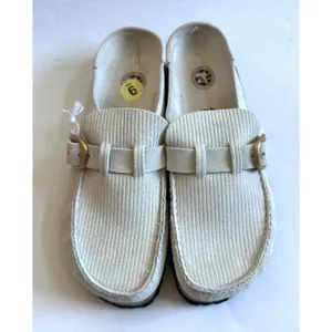 Birkenstock Buckley Suede Ribbed Leather Support Clog Sand Cream Size 9 (40) NEW thumbnail 2