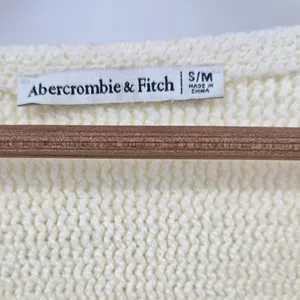 Abercrombie & Fitch Sweater Womens S/M Dolman Sleeve Cream Textured Knit EUC thumbnail 2