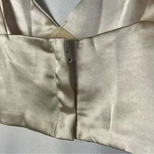 Lioness‎ Champagne Beige Satin Tie Strap Escape Artist Crop Tank Top XS thumbnail 5