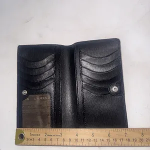 Lauren Ralph Lauren Sloan Sleek Street Slim‎ Bifold Designer Wallet Black Snap thumbnail 7