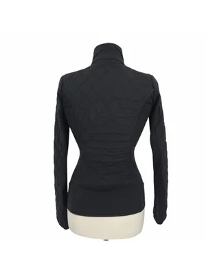 Athleta Upside Quilted Jacket Black Athleisure Sporty Minimalist Techwear XS thumbnail 6