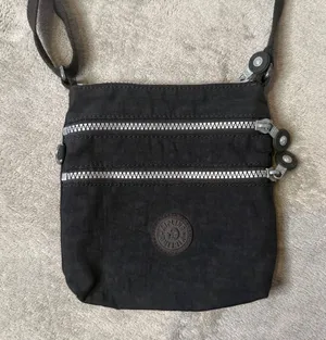 Kipling‎ Crossbody Bag Small Black Nylon Multi Zip Adjustable Strap Crinkled thumbnail 1