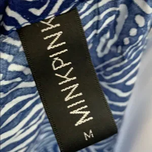 Minkpink wild catch blue & white geometric print tunic swim coverup medium thumbnail 10