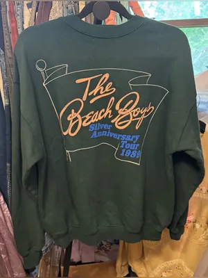 NWOT Daydreamer The Beach Boys Silver Anniversary Boyfriend Crew - Pine - Small thumbnail 11