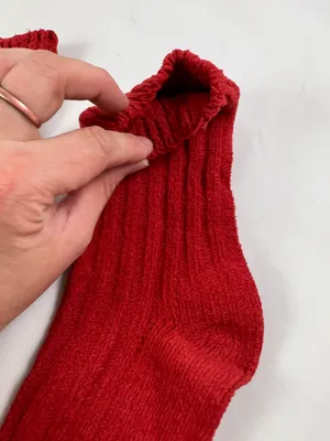 Short Red Ribbed Socks thumbnail 3