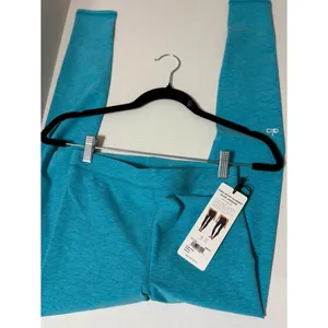 NWT ALO high waist flow leggings bright aqua blue heather white xs thumbnail 2