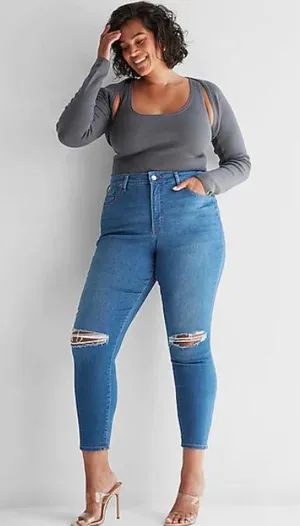 Express Curvy High Rise Skinny Jeans thumbnail 2