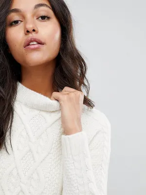 Abercrombie & Fitch Ivory Cable Knit Crewneck Sweater – Ivory – XS thumbnail 2