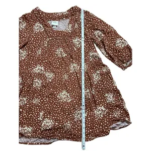 Knox Rose Floral‎ Boho Western Dress Rust Brown Cream Sz XL thumbnail 7
