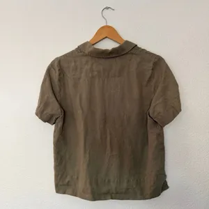 Quince Linen Short Sleeve Shirt Womens XS Olive Excellent European Flax Top thumbnail 4