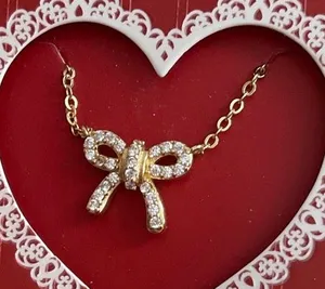 Gift box rhinestone heart Gold thumbnail 1