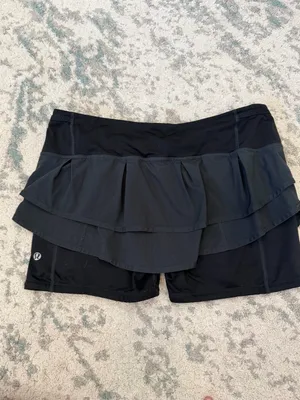 lululemon Run Speed Squad Skirt Skort W8291S Black Size 10 thumbnail 4